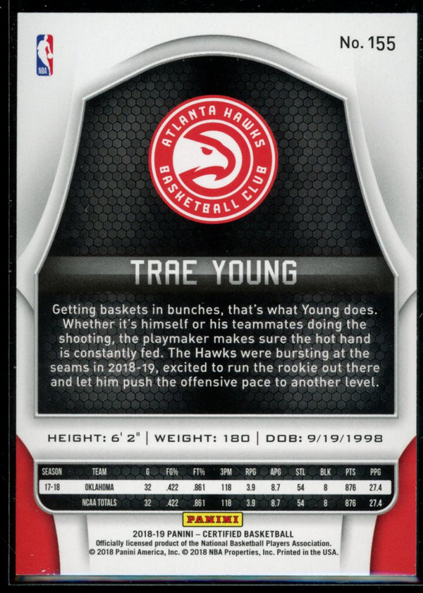 Trae Young 2018-19 Panini Certified  RC