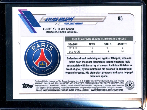 Kylian Mbappe 2021 Topps  Chrome UCL Speckle Refractor