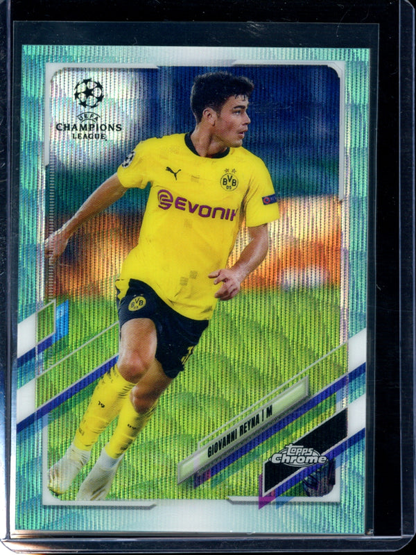 Giovanni Reyna 2021 Topps  Chrome UCL Aqua Wave Refractor 172/199