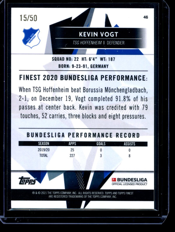 Kevin Vogt 2021 Topps  Finest Gold Refractor 15/50