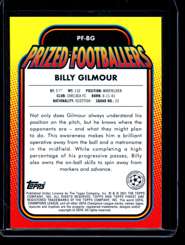 Billy Gilmour 2021 Topps  Finest Prized Footballers RC