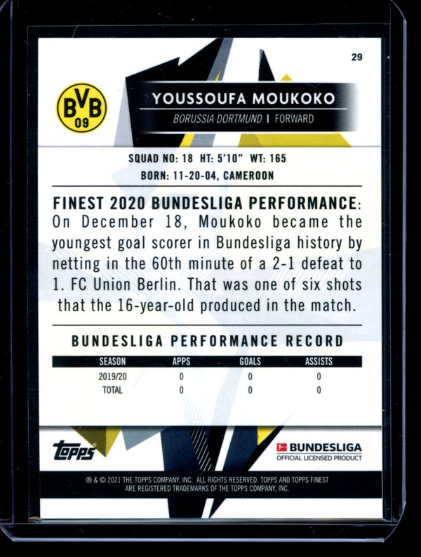 Youssoufa Moukoko 2021 Topps  Finest RC