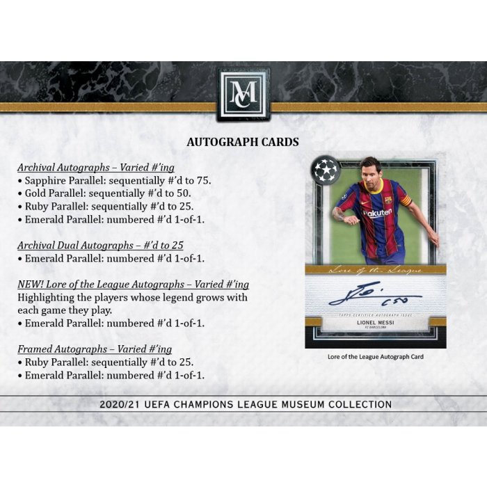 2020/21 Topps UEFA Champions League Museum Collection Soccer 12 Box Case