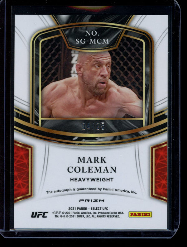 Mark Coleman 2021 Panini Select UFC Tie-dye Auto 04/25