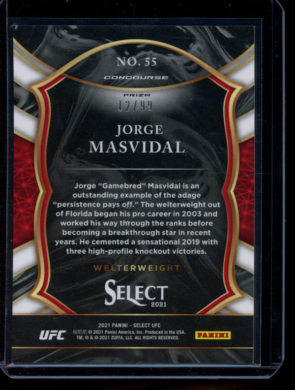 Jorge Masvidal 2021 Panini Select UFC Concourse Red 12/99