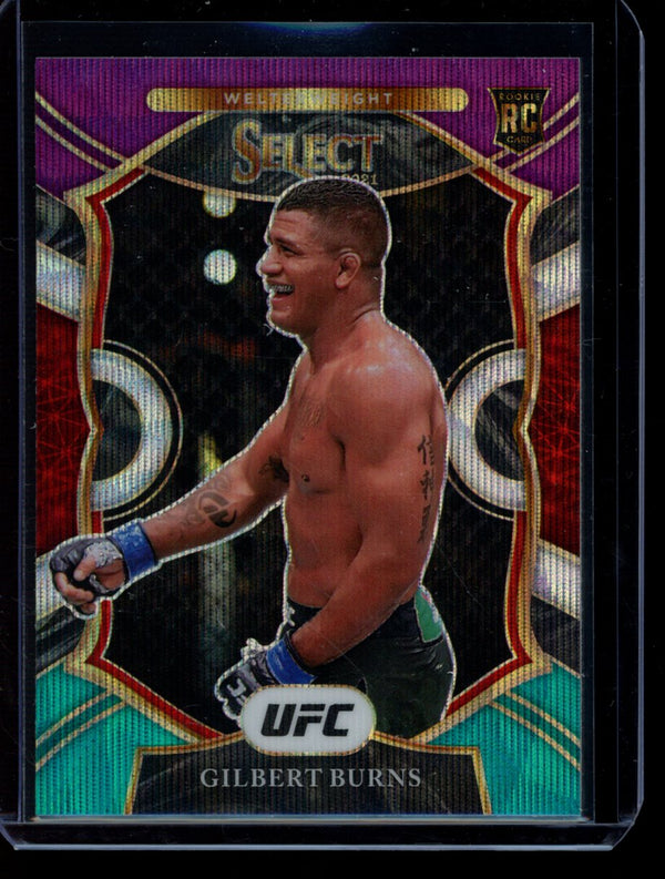 Gilbert Burns 2021 Panini Select UFC Concourse Tri-Color RC