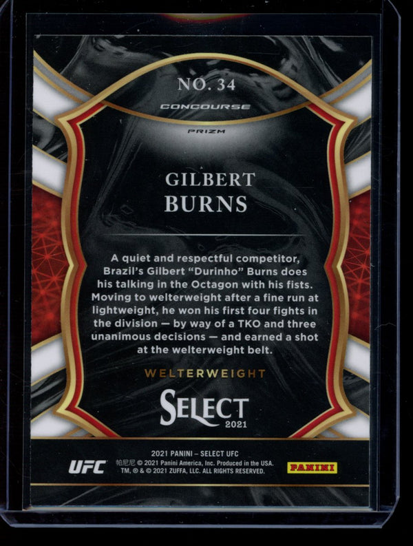 Gilbert Burns 2021 Panini Select UFC Concourse Tri-Color RC