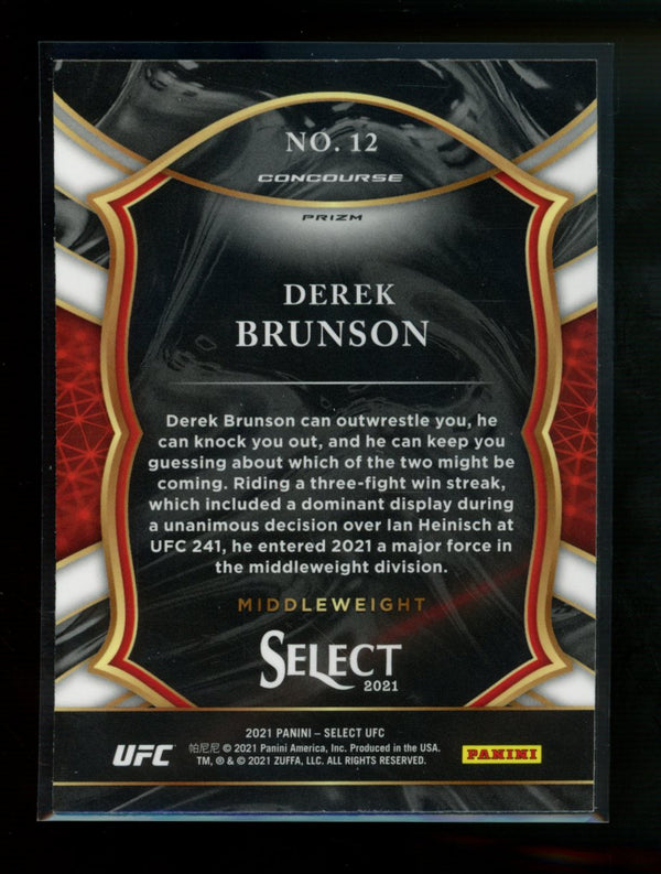 Derek Brunson 2021 Panini Select UFC Concourse Tri-Color