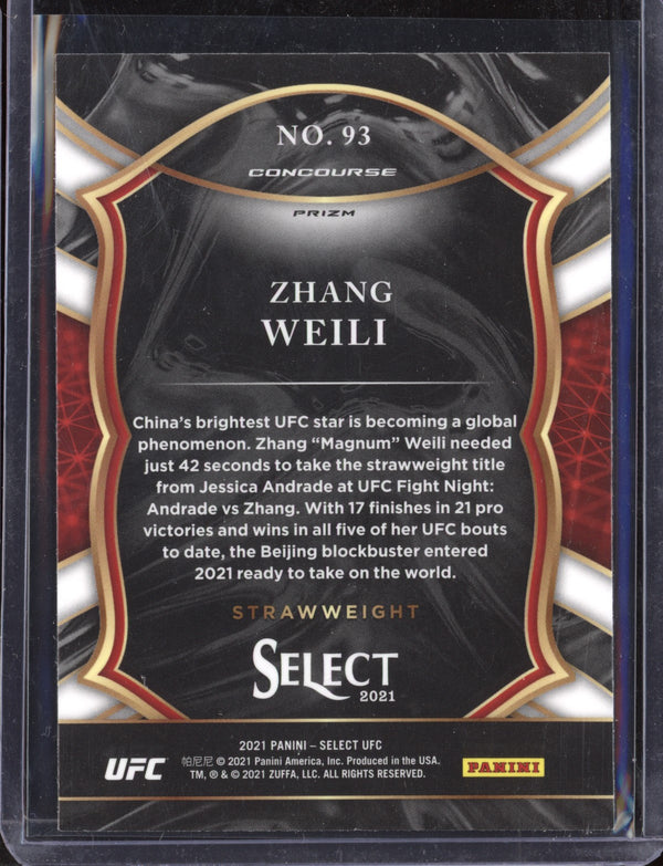 Zhang Weili 2021 Panini Select UFC Concourse Silver Prizm