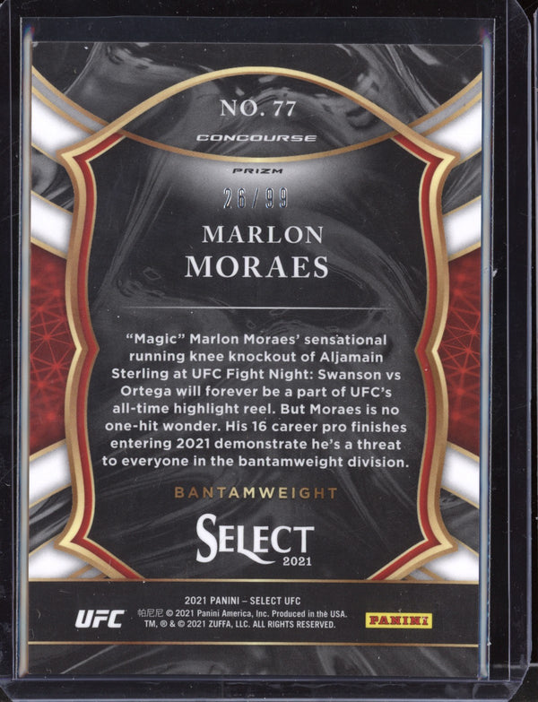 Marlon Moraes 2021 Panini Select UFC Concourse Red Prizm 26/99