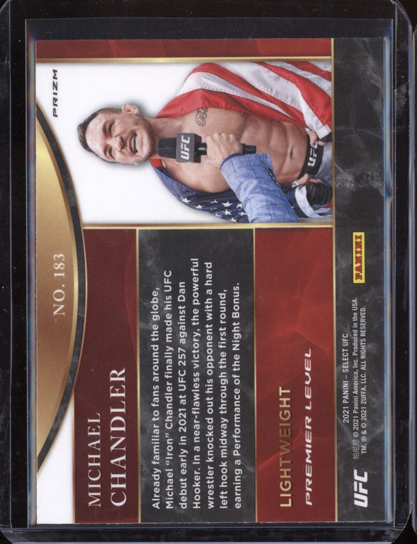 Michael Chandler 2021 Panini Select UFC Premier Level Silver Prizm RC