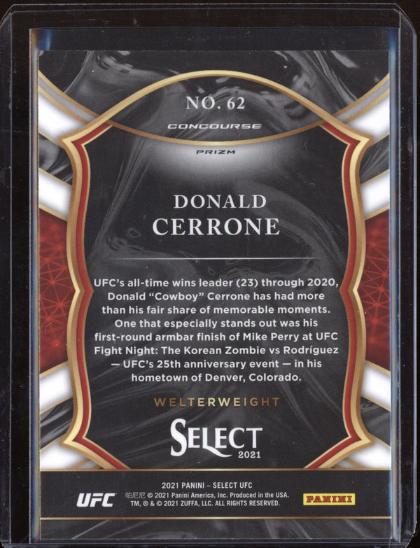 Donald Cerrone 2021 Panini Select UFC Concourse Disco Prizm Parallel