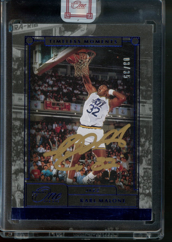 Karl Malone 2020-21 Panini One and One Timeless Moments Blue 03/35