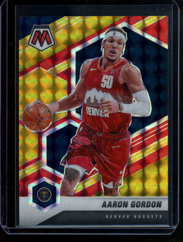 Aaron Gordon 2020-21 Panini Mosaic  Choice Fusion Red Yellow Prizm 25/88