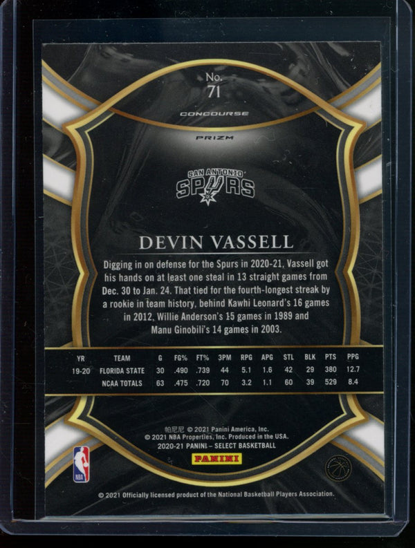 Devin Vassell 2020-21 Panini Select Red Wave Concourse RC