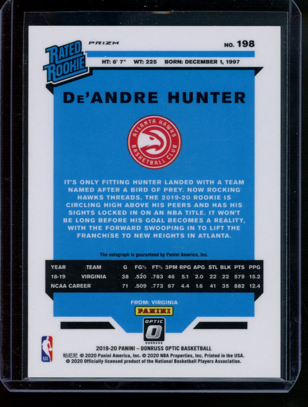 De'Andre Hunter 2019-20 Panini Donruss Optic Red Mojo Rated Auto RC