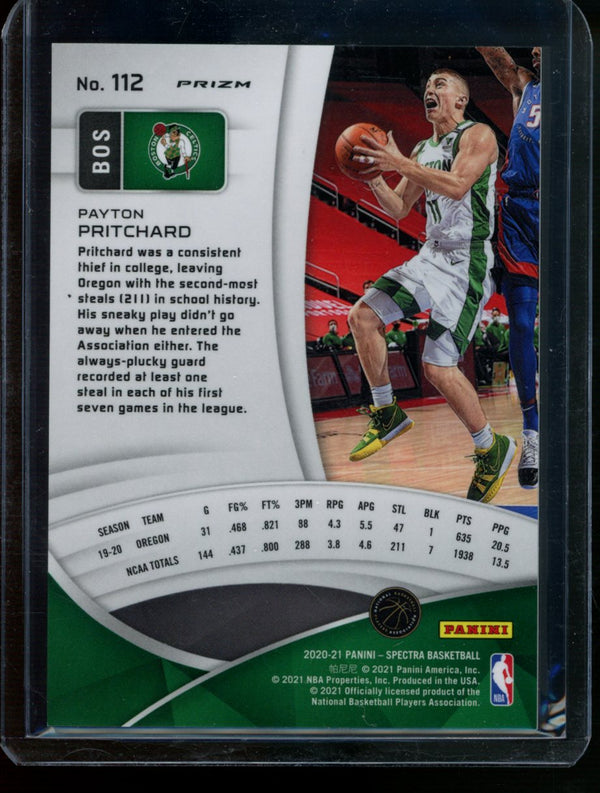 Payton Pritchard 2020-21 Panini Spectra Silver Prizm RC