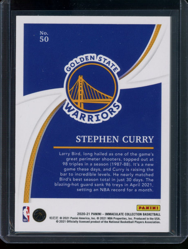 Steph Curry 2020-21 Panini Immaculate 03/99