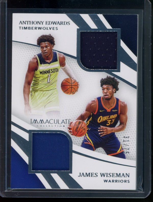 Edwards/Wiseman 2020-21 Panini Immaculate Rookie Relic Dual RC 31/75