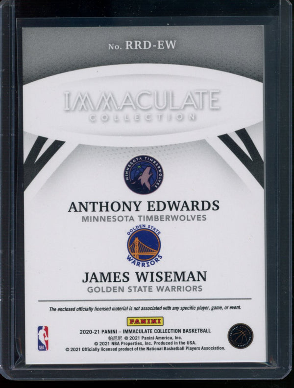 Edwards/Wiseman 2020-21 Panini Immaculate Rookie Relic Dual RC 31/75