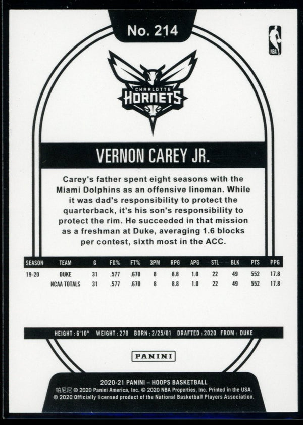 Vernon Carey Jr 2020-21 Panini Hoops RC