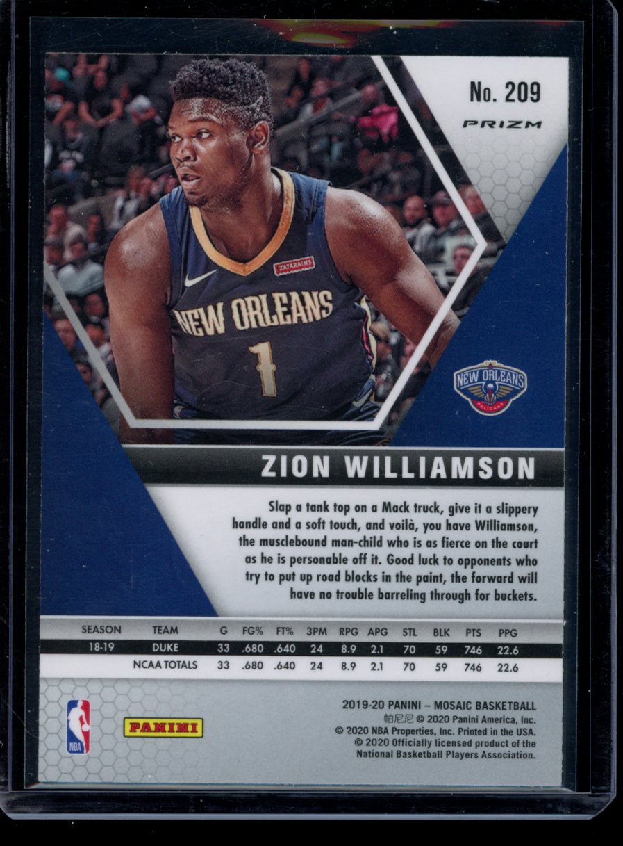 Zion Williamson 2019-20 Panini Mosaic Pink Camo RC