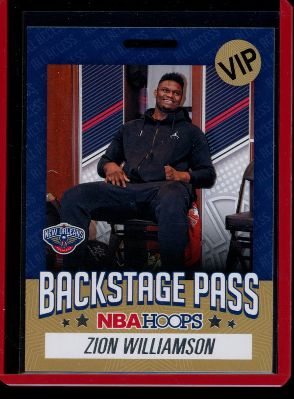 Zion Williamson 2020-21 Panini Hoops Back Stage Pass