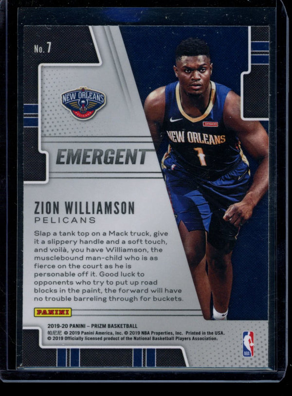Zion Williamson 2019-20 Panini Prizm Emergent RC