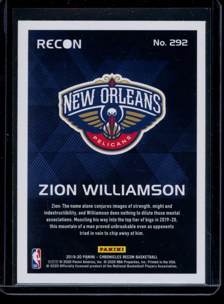 Zion Williamson 2019-20 Panini Chronicles Recon RC