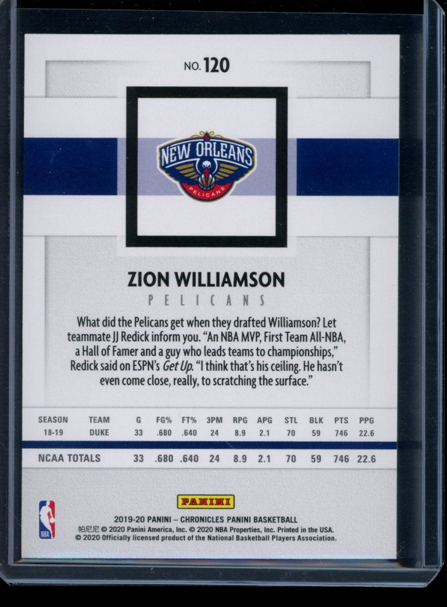 Zion Williamson 2019-20 Panini Chronicles RC