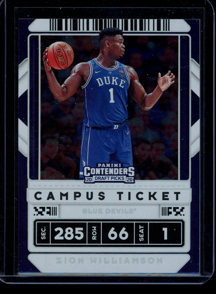 Zion Williamson 2020 Panini Contenders Draft Picks Campus Ticket Variation RC