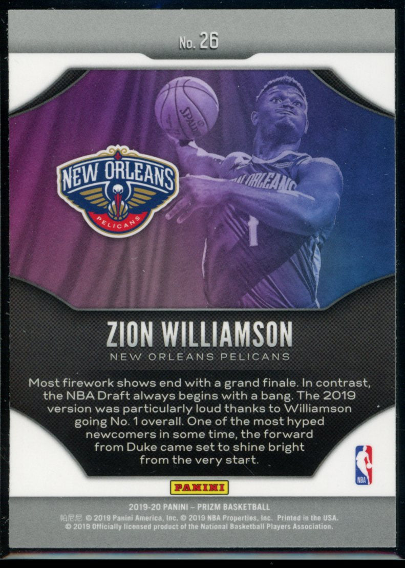 Zion Williamson 2019-20 Panini Prizm Fireworks RC