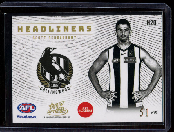 Scott Pendlebury 2021 Select Optimum Headliners 51/95