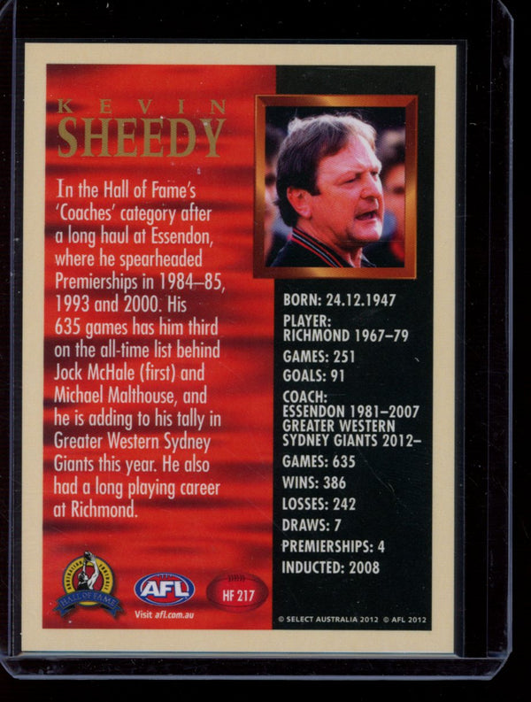 Kevin Sheedy 2012 AFL Eternity Hall Of Fame