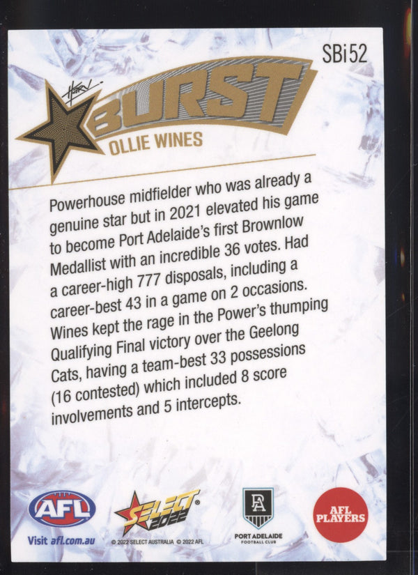 Ollie Wines 2022 AFL- Select Footy Stars Starburst Ice