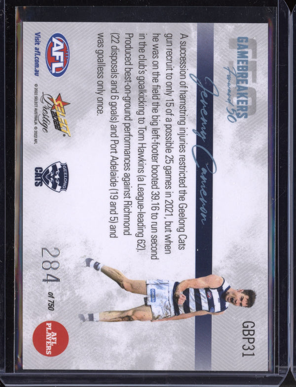 Jeremy Cameron 2022 Select Footy Stars Prestige Gamebreakers F50 284/750