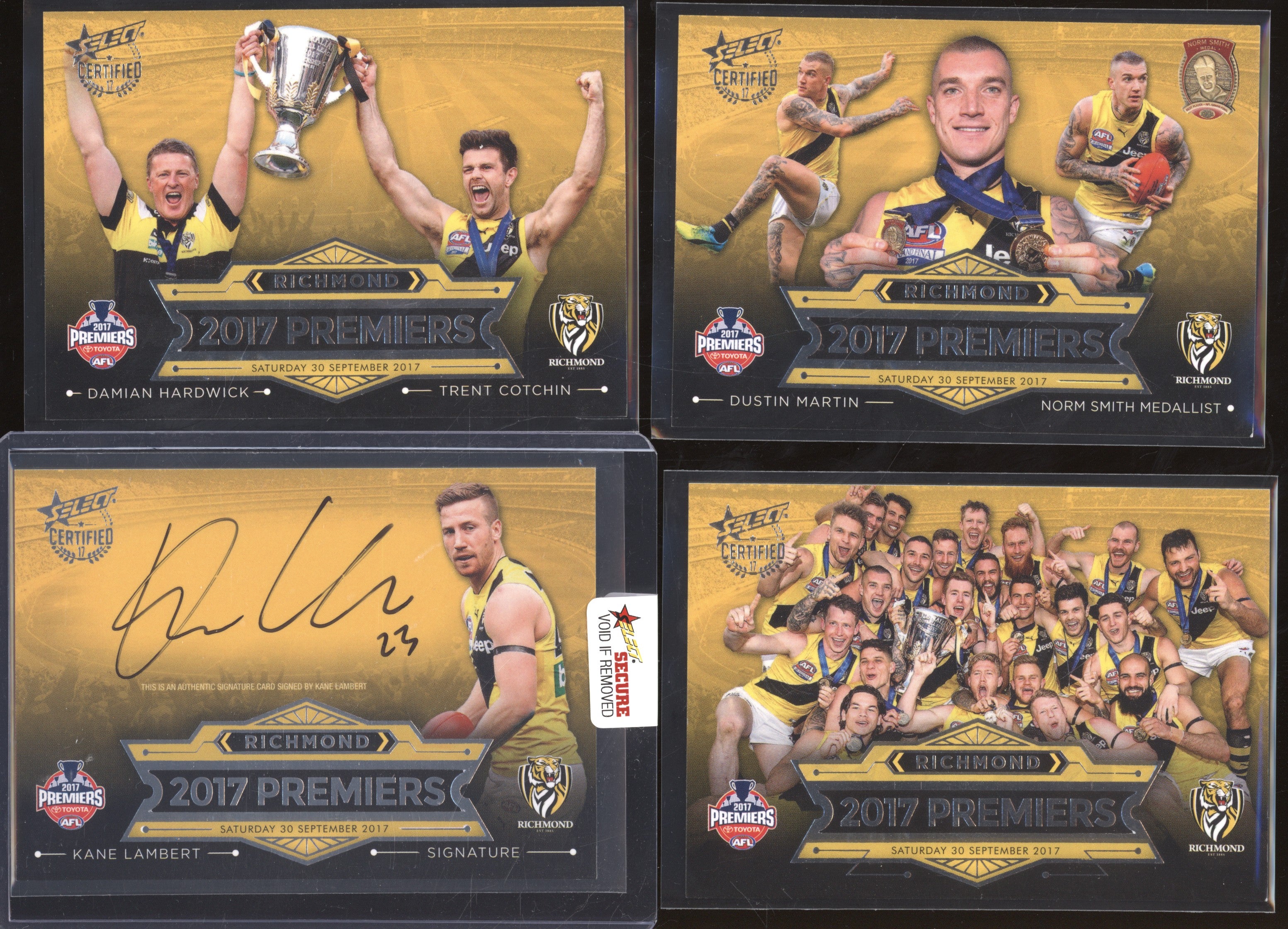 Richmond Premiership Redmeption 2017 Select Certified Kane Lambert Signature 184/700