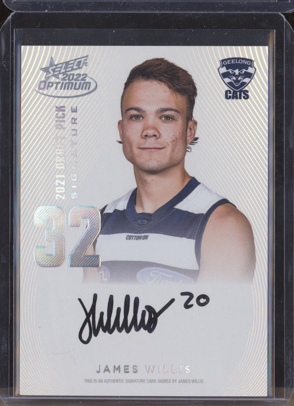 James Willis 2022 Select Optimum DPSP32 Platinum Draft Pick Signature RC 19/40