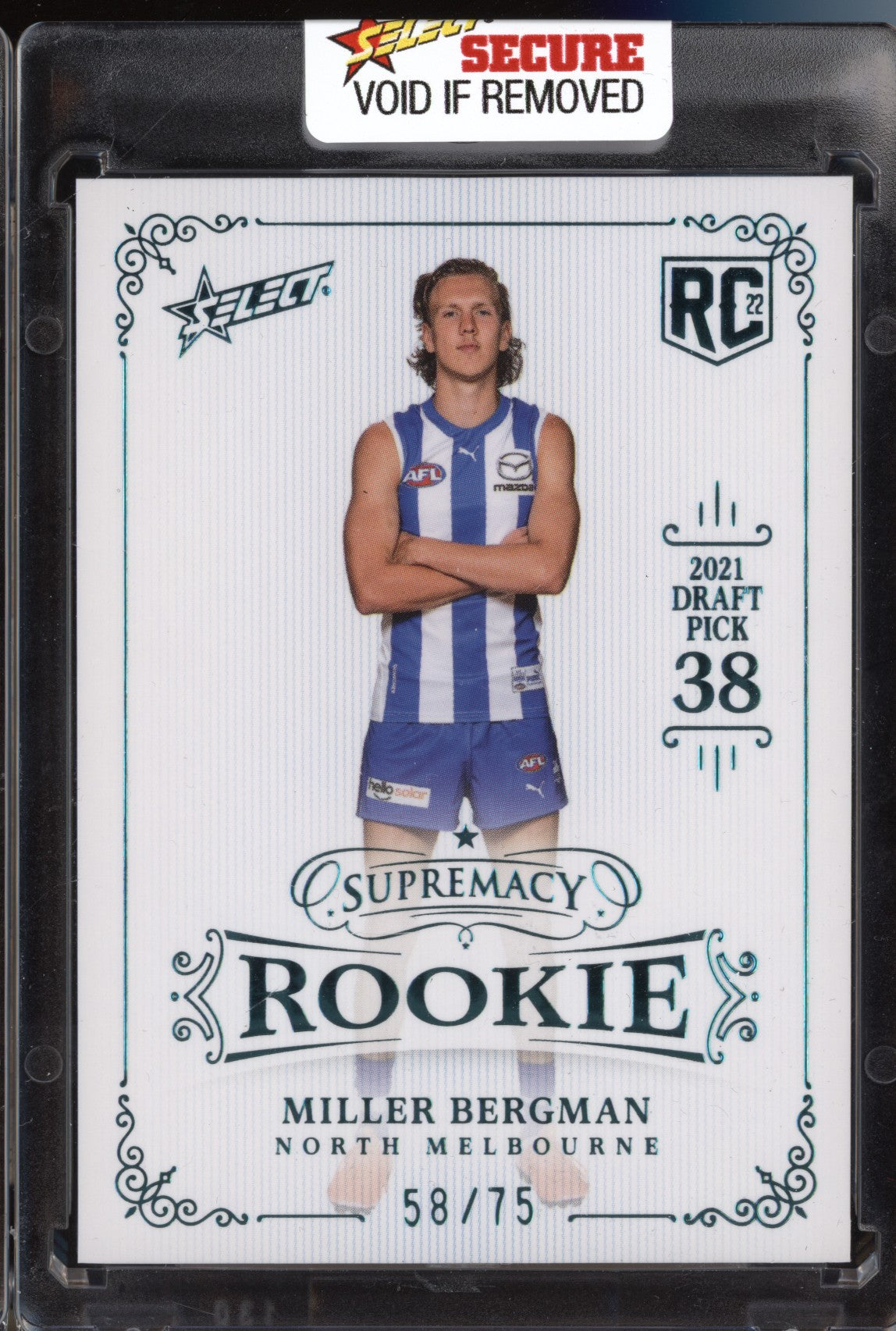 Miller Bergman 2022 Select Supremacy Rookies RPB38 Platinum Blue RC 58/75