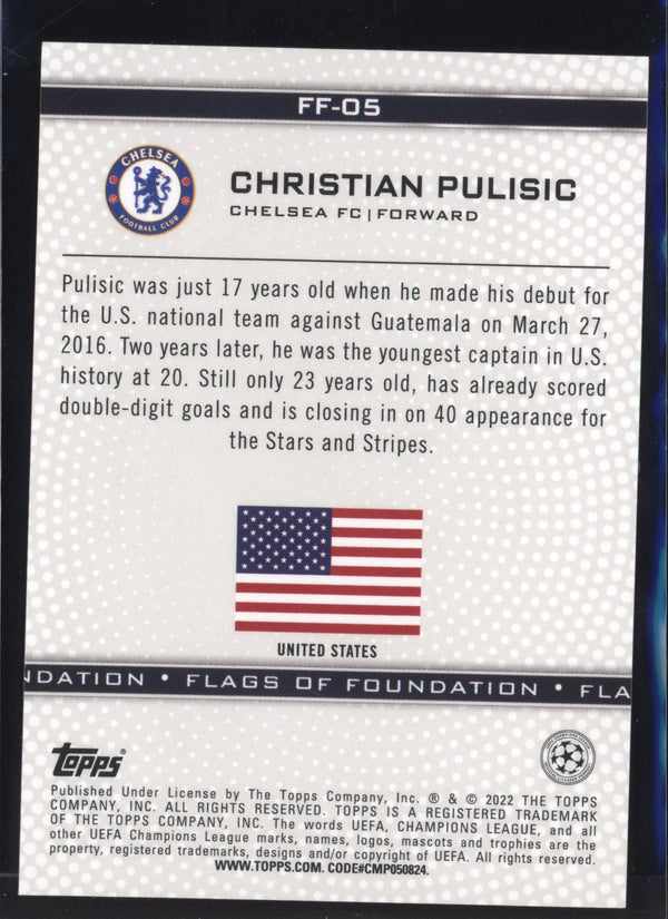 Christian Pulisic 2021/22 Topps UEFA Champions League Flags of Foundation