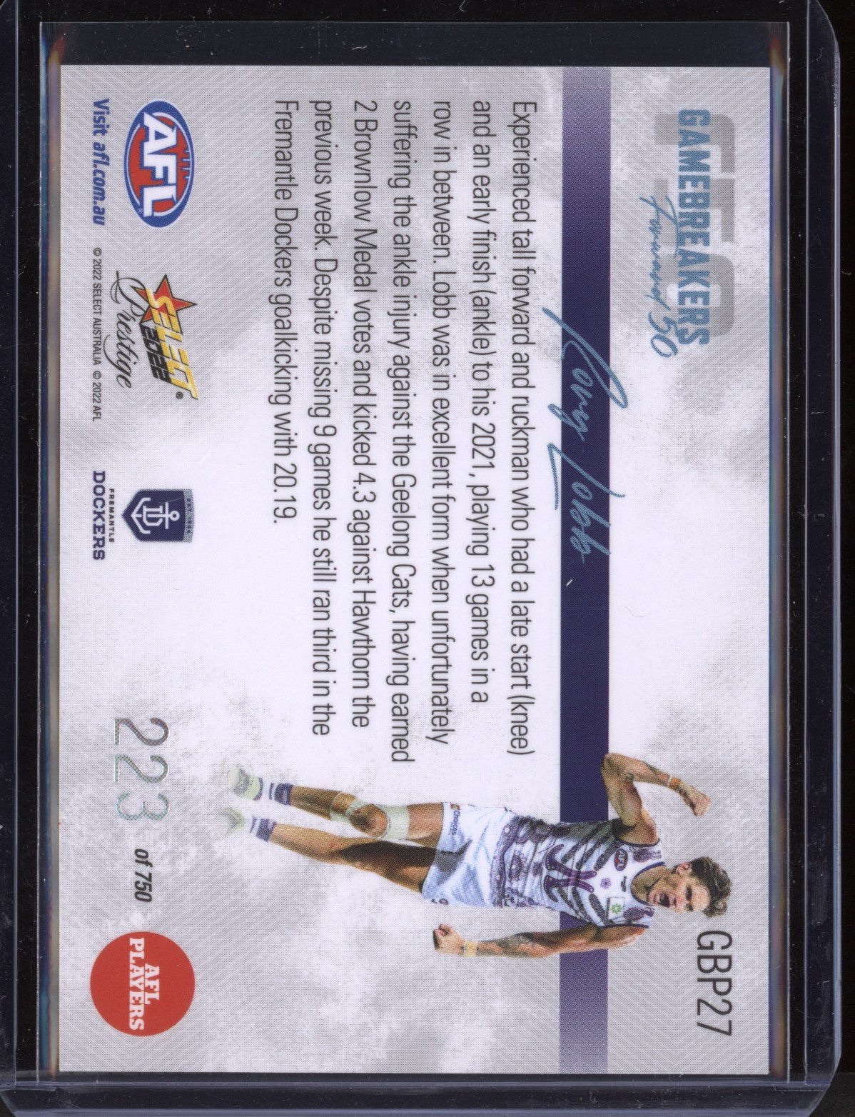 Rory Lobb 2022 Select Footy Stars Prestige Gamebreakers F50 223/750