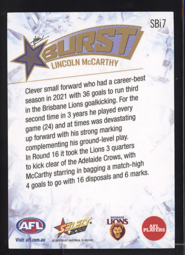 Lincoln McCarthy 2022 AFL- Select Footy Stars Starburst Ice