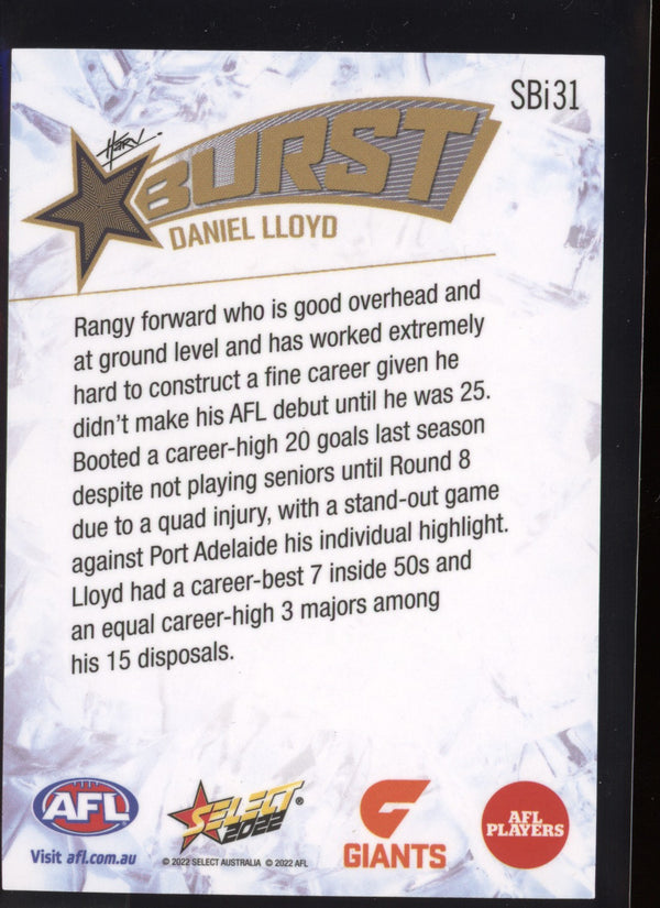 Daniel Lloyd 2022 AFL - Select Footy Stars Starburst Ice