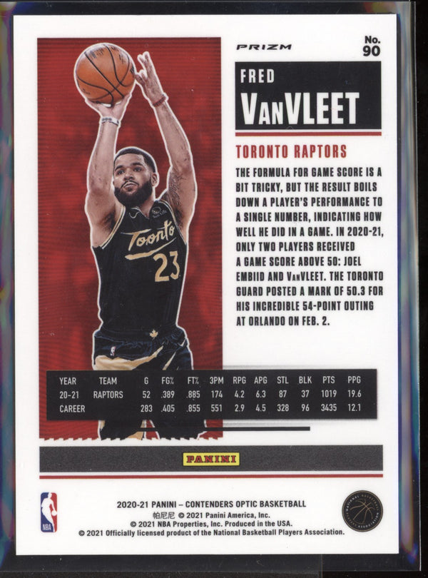 Fred VanVleet 2020-21 Panini Contenders Optic Silver