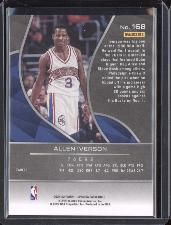 Allen Iverson 2021-22 Panini Spectra 168 Spectracular Debut