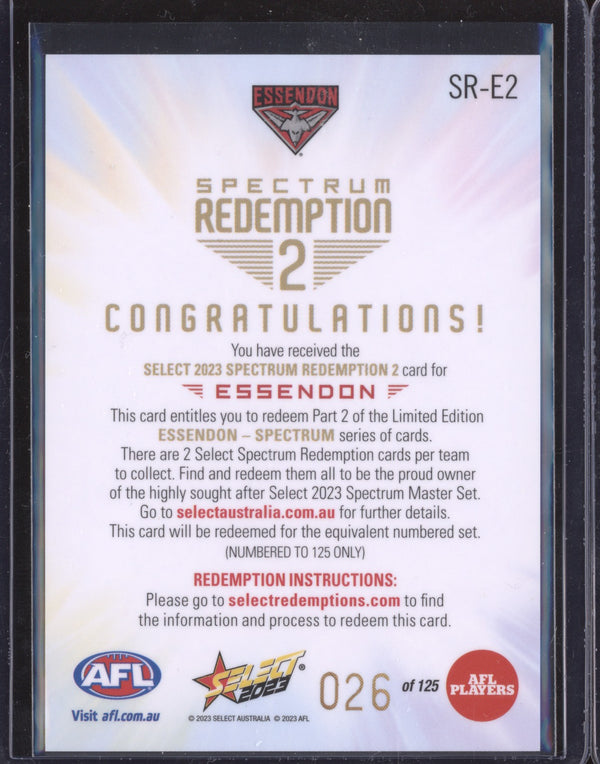 Essendon Bombers 2023 Select Footy Stars SR-E2 Spectrum Redemption 2 26/125