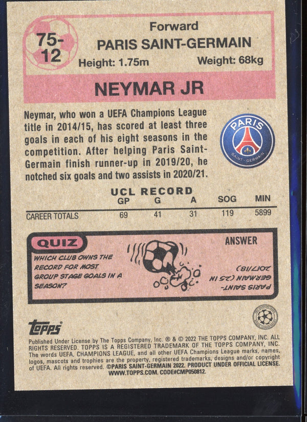 Neymar Jr 2021/22 Topps UEFA Champions League 1975/76 Topps Footballers