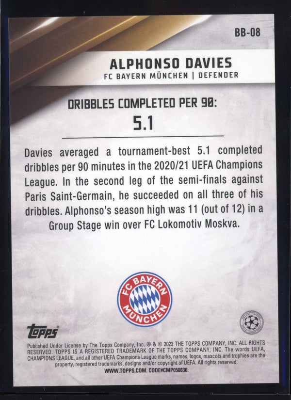 Alphonso Davies 2021/22 Topps UEFA Champions League Best of the Best