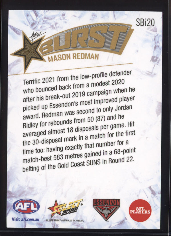 Mason Redman 2022 AFL - Select Footy Stars Starburst Ice