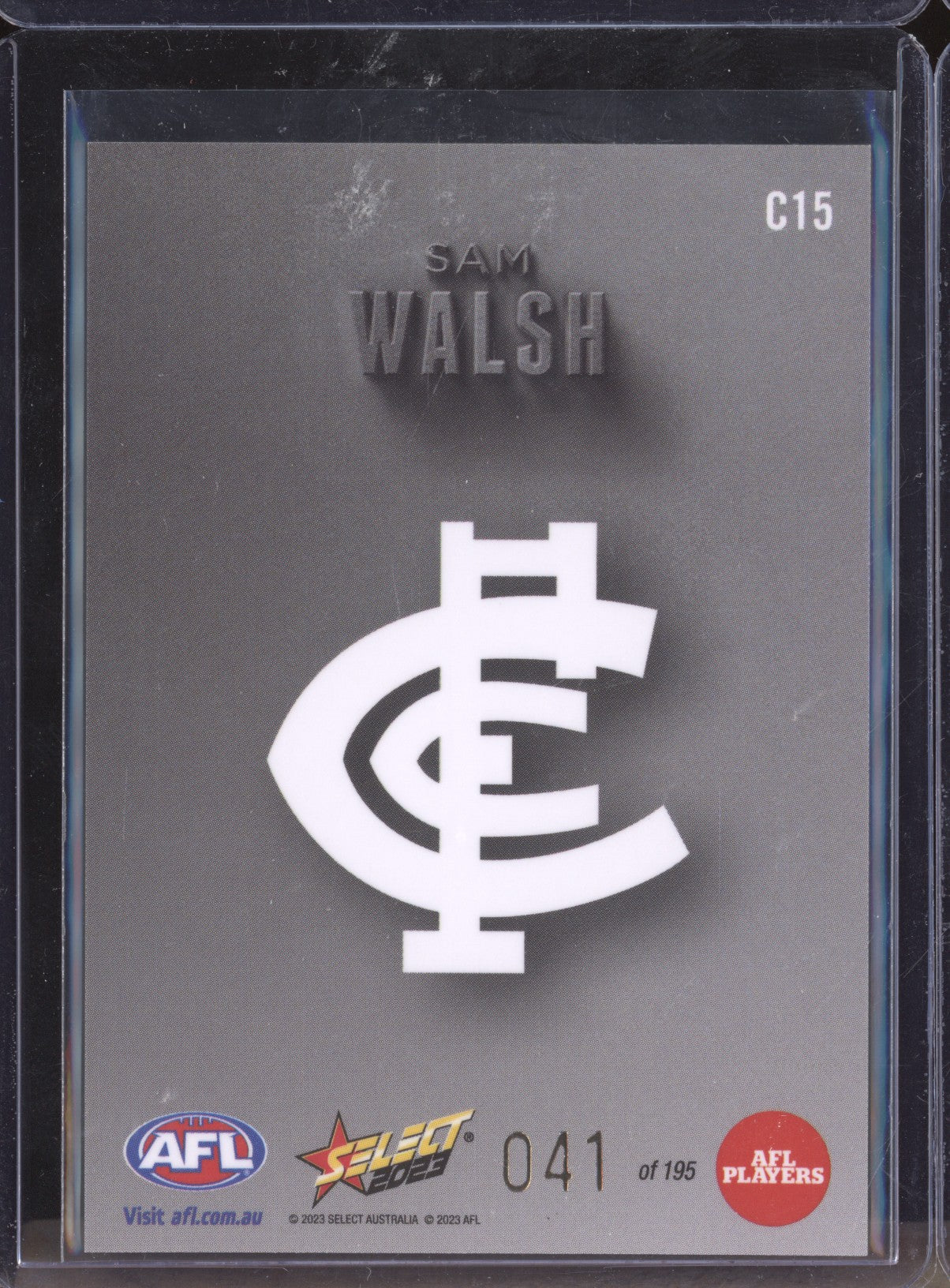 Sam Walsh 2023 Select Footy Stars C15 Carbon 41/195